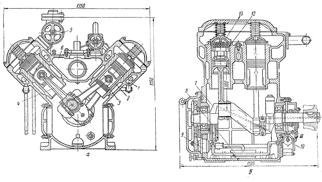 Одноступенчатый поршневой компрессор чертеж