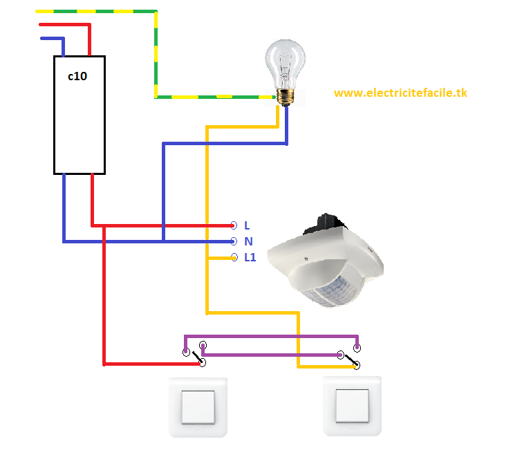 Датчик движения для включения света схема подключения с выключателем