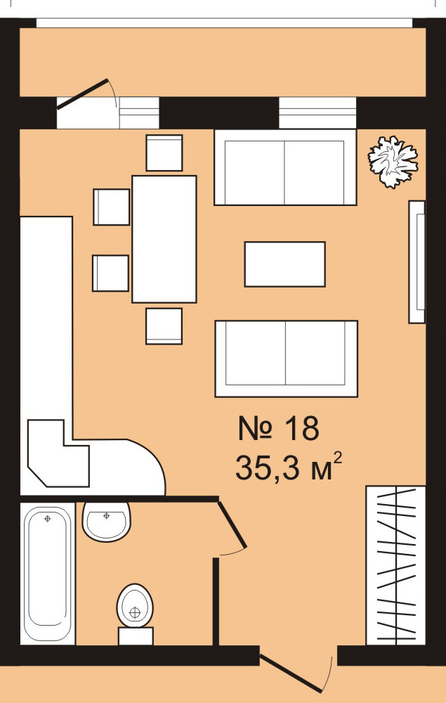 Планировки однокомнатных квартир 35