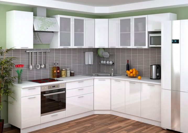 Варианты дизайна углового кухонного гарнитура для кухни размером 9 кв. м 