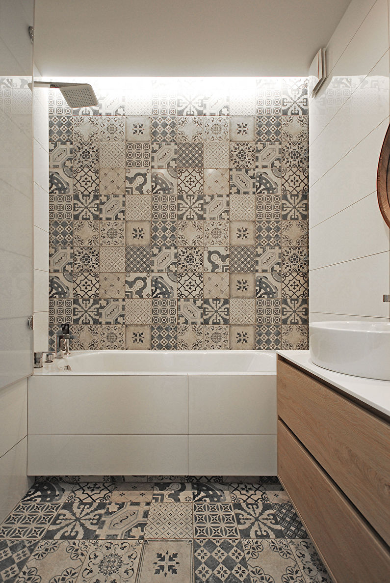 Дизайн ванной комнаты 3 кв.м. в скандинавском стиле - фото