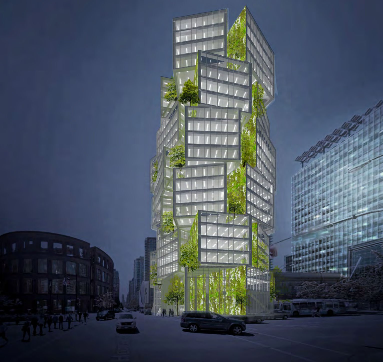 Tower building. Пай Грин Тауэр. Здание серо зеленое. Green архитектура. Многоэтажная архитектура 21 века.